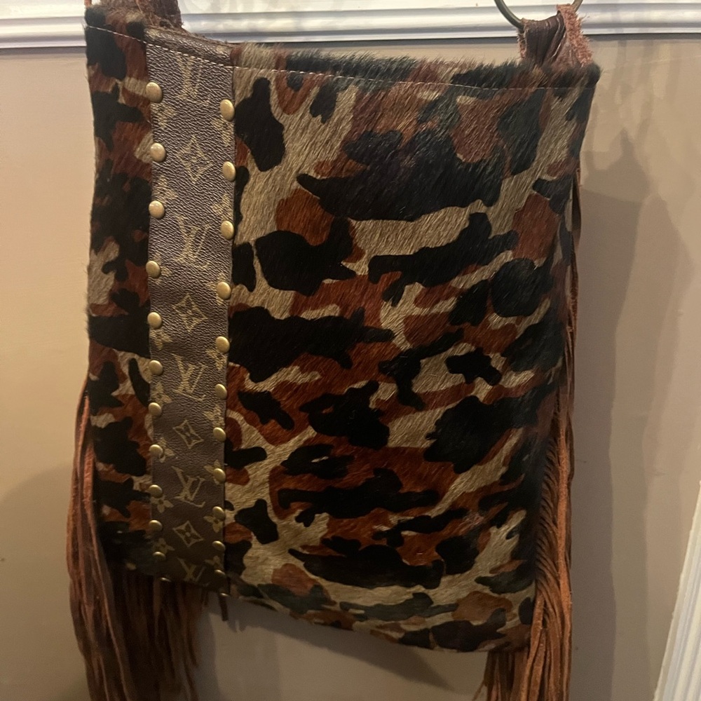 Louis Vuitton repurposed Camouflage Fringe Shoulder Bag